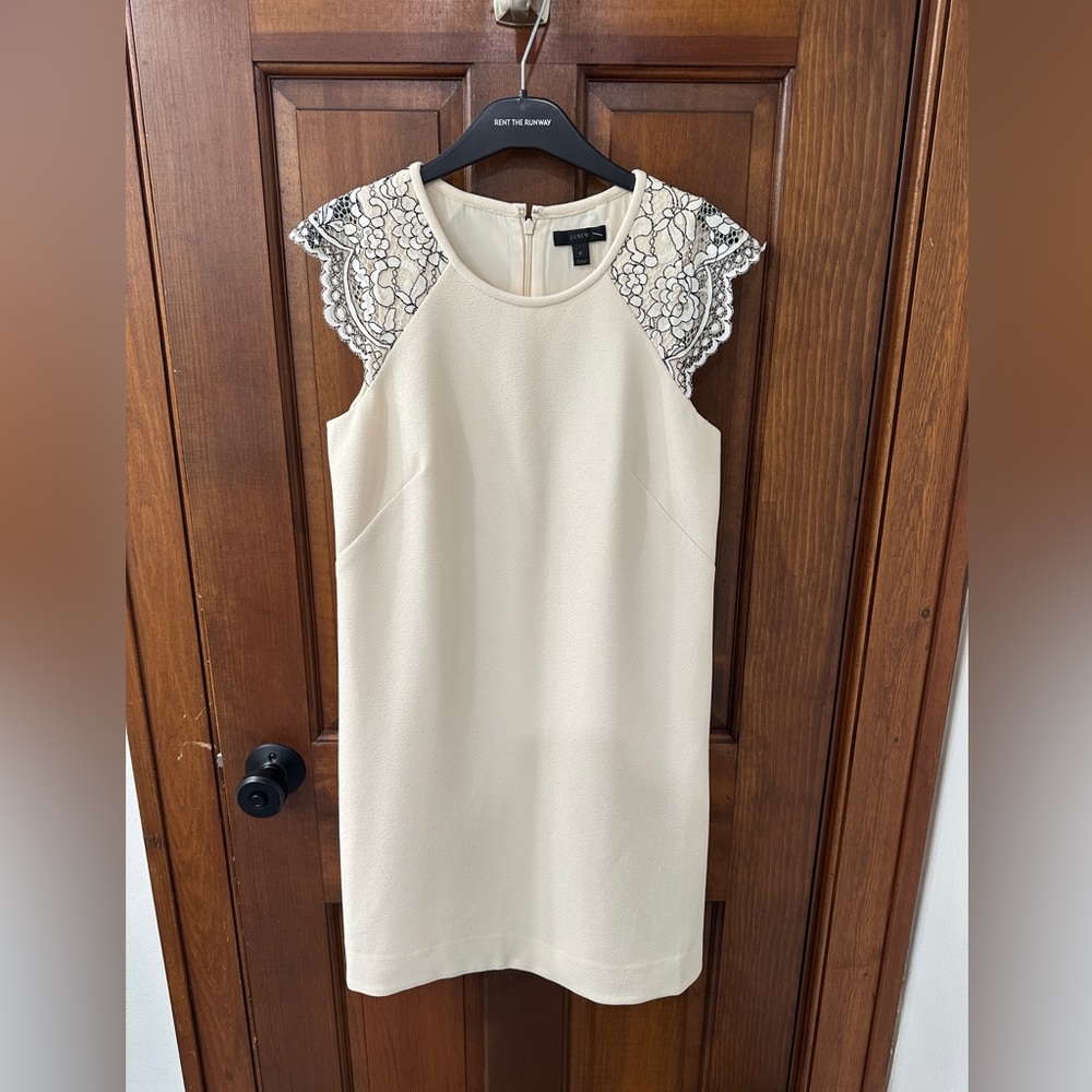Cream JCREW shift dress, size 6.